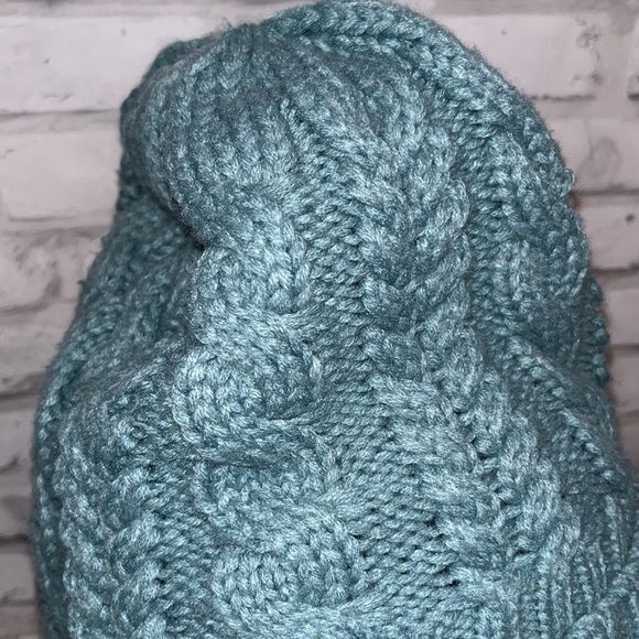 Timberland knit beanie hat winter cap sage green black faux fur lining warm ski - Picture 3 of 7